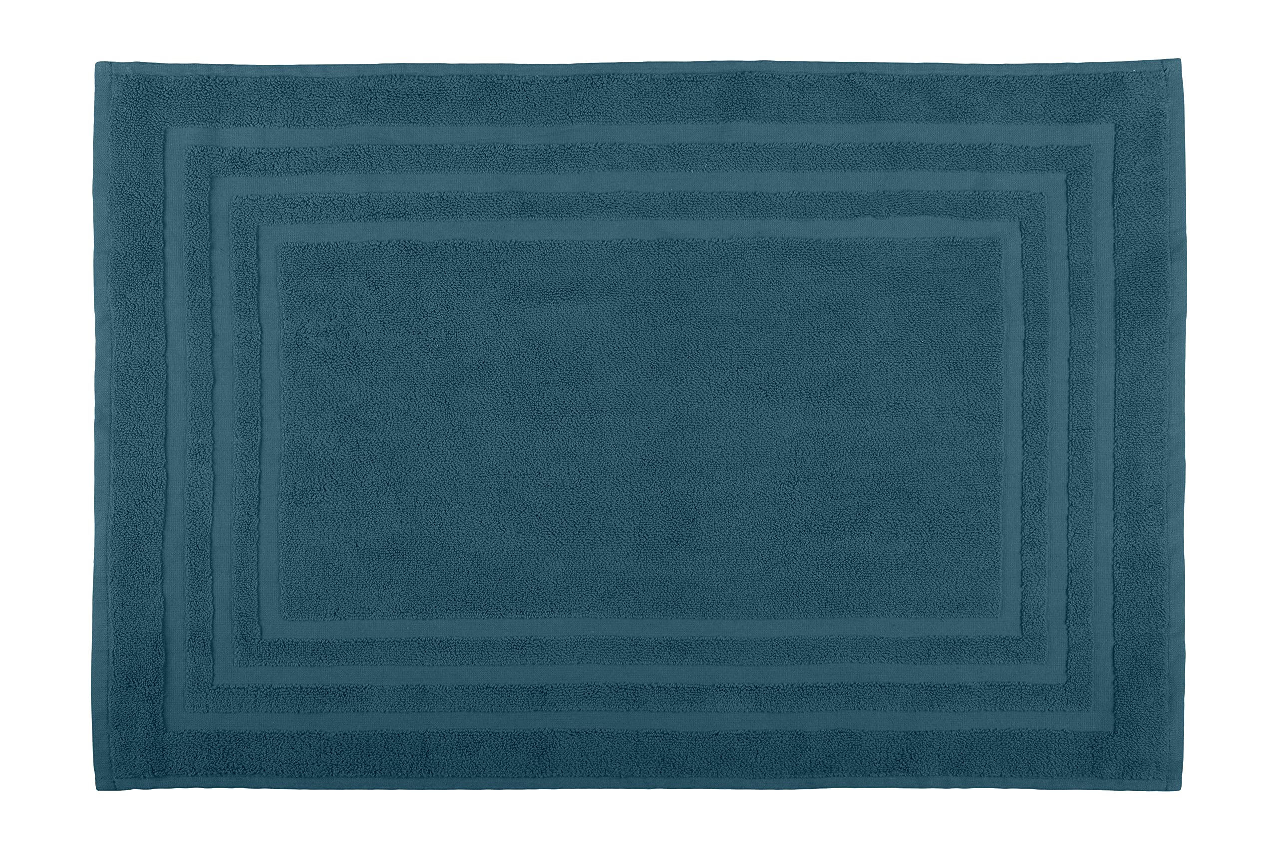 Stof Lovely Casa - Bath Mat - Size 45 x 70 cm - 100% Organic Cotton - Petrol - Lagoon Model - Soft and Comfortable - Ideal for Bathroom