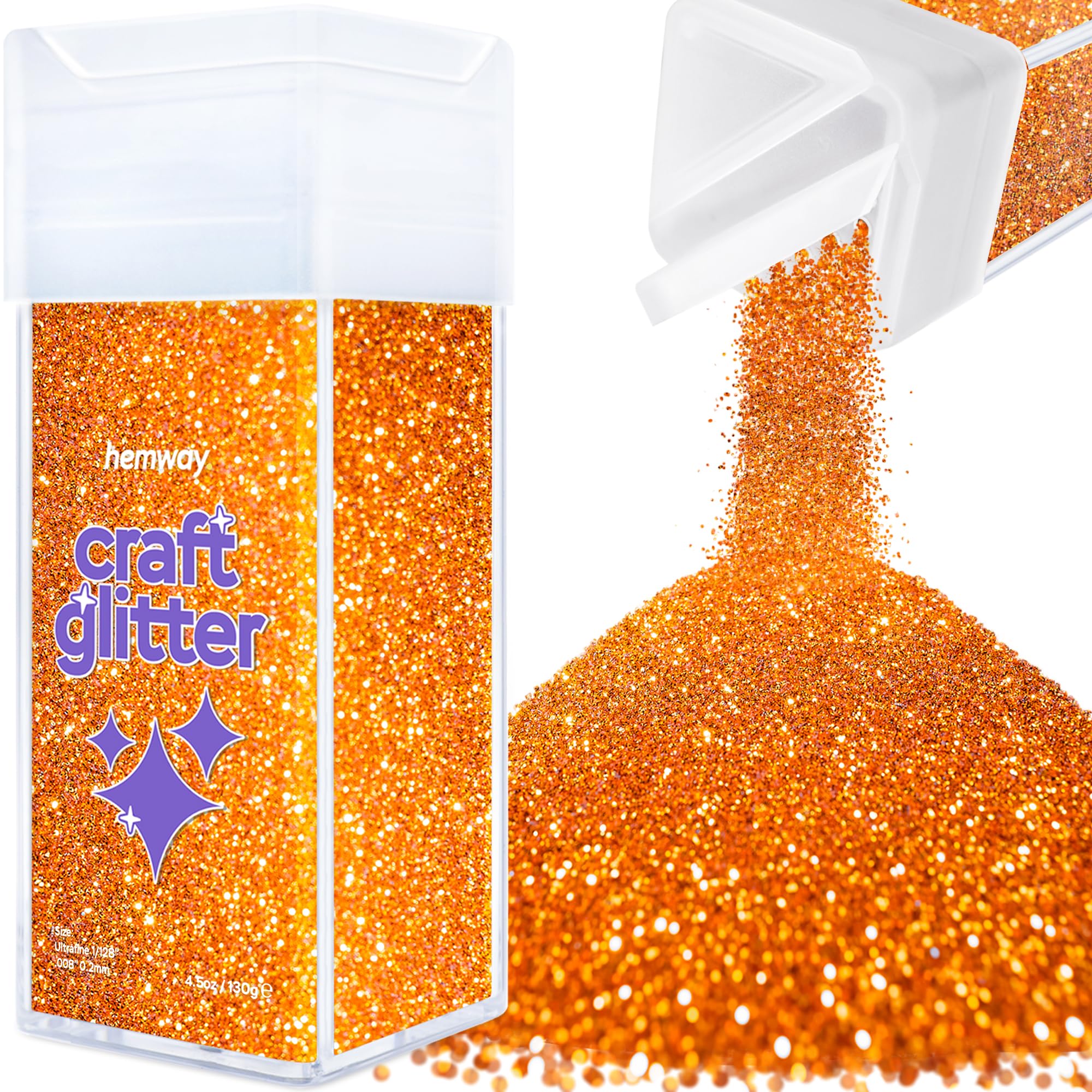Hemway Glitter Shaker Copper 110g Ultrafine, Craft Glitter Shaker for Resin & Epoxy Crafts, Christmas Art Supplies, Nail, Body, Face, Eye, Festival, Crafting, Slime, Sparkle