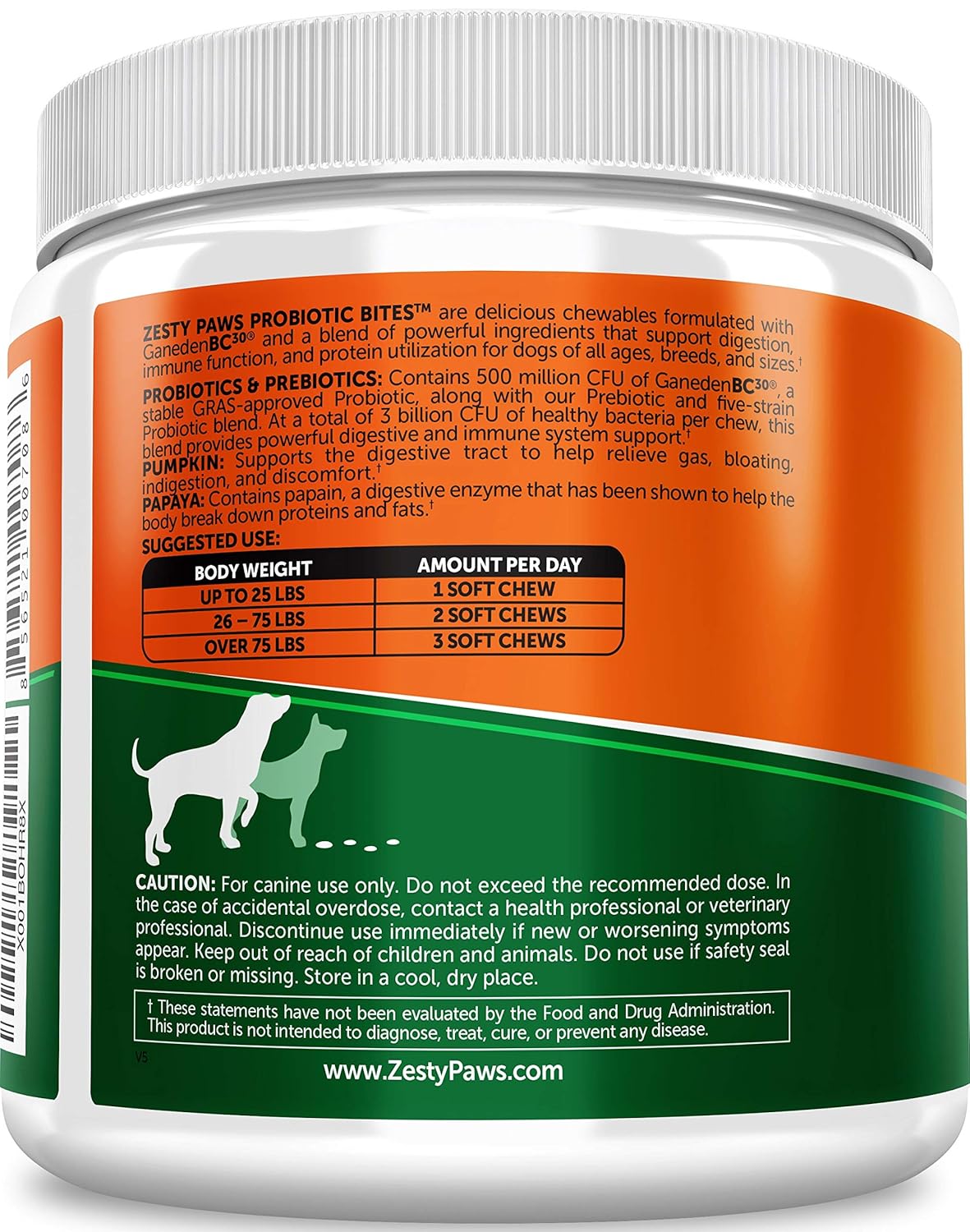 Zesty Paws Probiotic for Dogs with Natural Digestive Enzymes