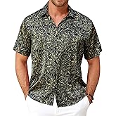 GIANZEN Men’s Hawaiian Shirt Short Sleeve Floral Button Down Casual Beach Vacation Party Shirt