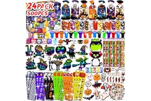 HOLILURE 24 PACK 500 PCS Halloween Stationery Set, Halloween Party Favors for Kids Assorted Art and Craft Stationery Kit, Goodie Bag Stuffers Classroom Prizes Trick or Treat Fillers
