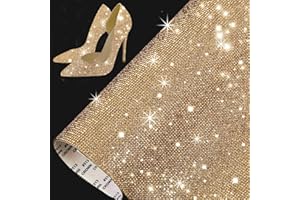 FULZTEY Bling Rhinestone Sheets Self Adhesive Sticker Gems Glitter Crystal Rhinestones Sticker for Crafts DIY Decoration Diamond Crystal Home&Car Gifts 9.4 x 7.9 Inch (Golden)