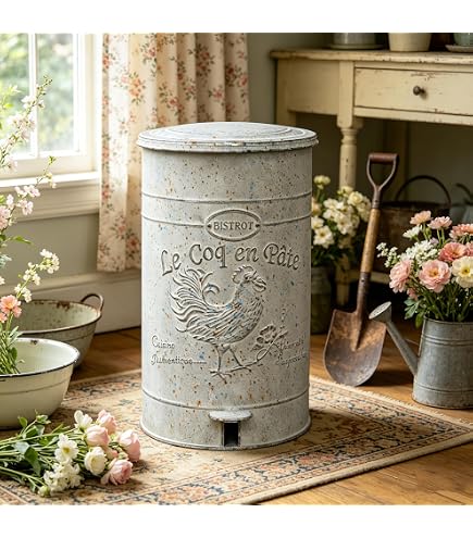 Poubelle Ustensiles de Cuisine ホーローストッカー Amazon.com: Wenko Grey 12L Plastic Trash Can, Hanging, 26 x 34 x