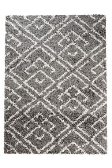 Amazon De Tapiso Art Shaggy Hochflor Teppich Karo Geometrische