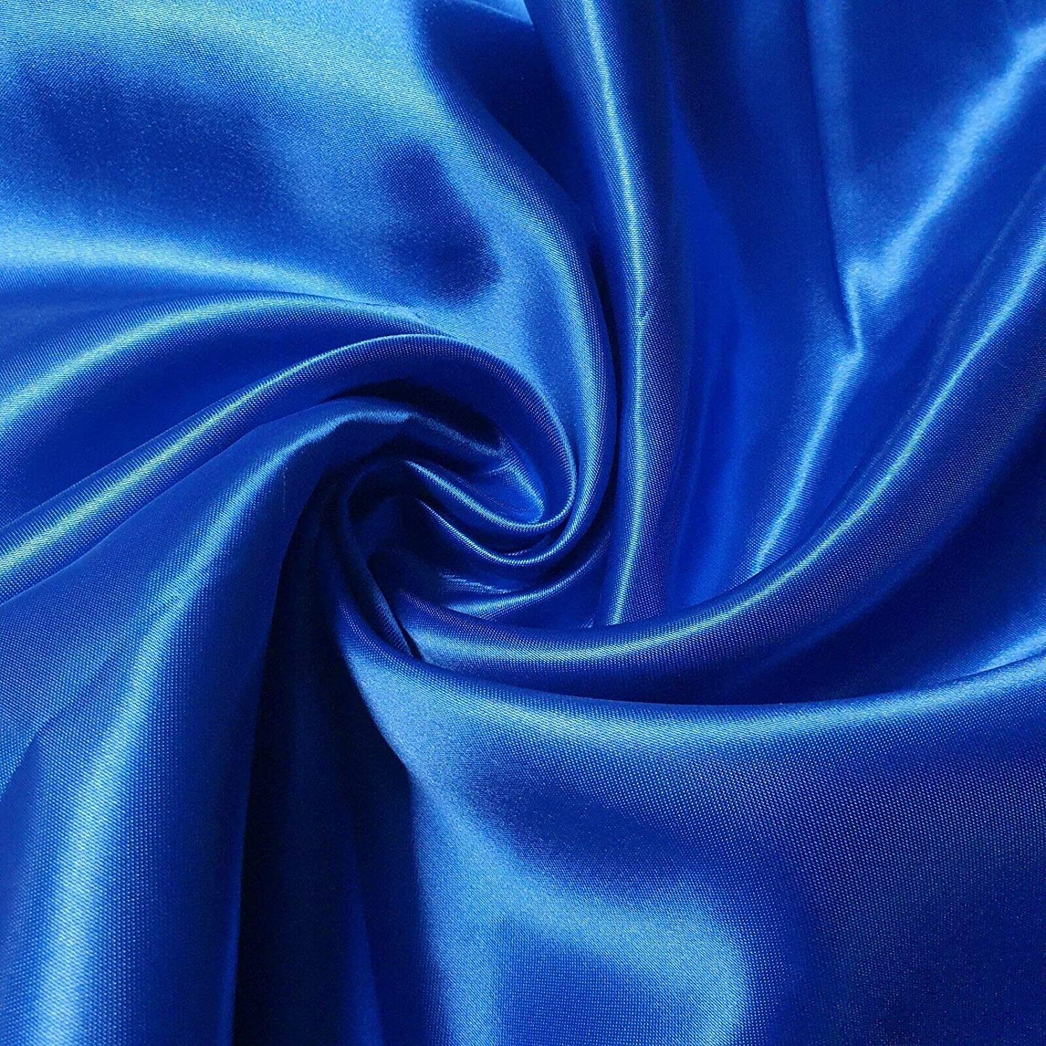 EP 100% Polyester/Poly Silk Silky Satin Fabric, Dressmaking, Wedding, Prom - Dress Craft Fabric Material 58" - 150 cm Wide Sold in Pre - Cut Lengths (9 Meter, Royal Blue)