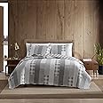 Eddie Bauer Home - Queen Quilt Set, Cotton Reversible Bedding with Matching Shams, Home Decor for All Seasons (Fairview Grey, Queen)