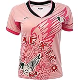 Mexico Slim Women Soccer Jersey Mexico Map Green/White/Pink/Black (US, Alpha, Large, Regular, Regular, Pink)