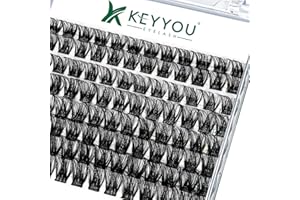Lash Clusters 96pcs Individual Lashes Y01 D Curl 8-18MIX Cluster Lashes KEYYOU Volume Wispy Lash Extension Soft&Comfortable Easy DIY at Home(Y01,D-8-18MIX)