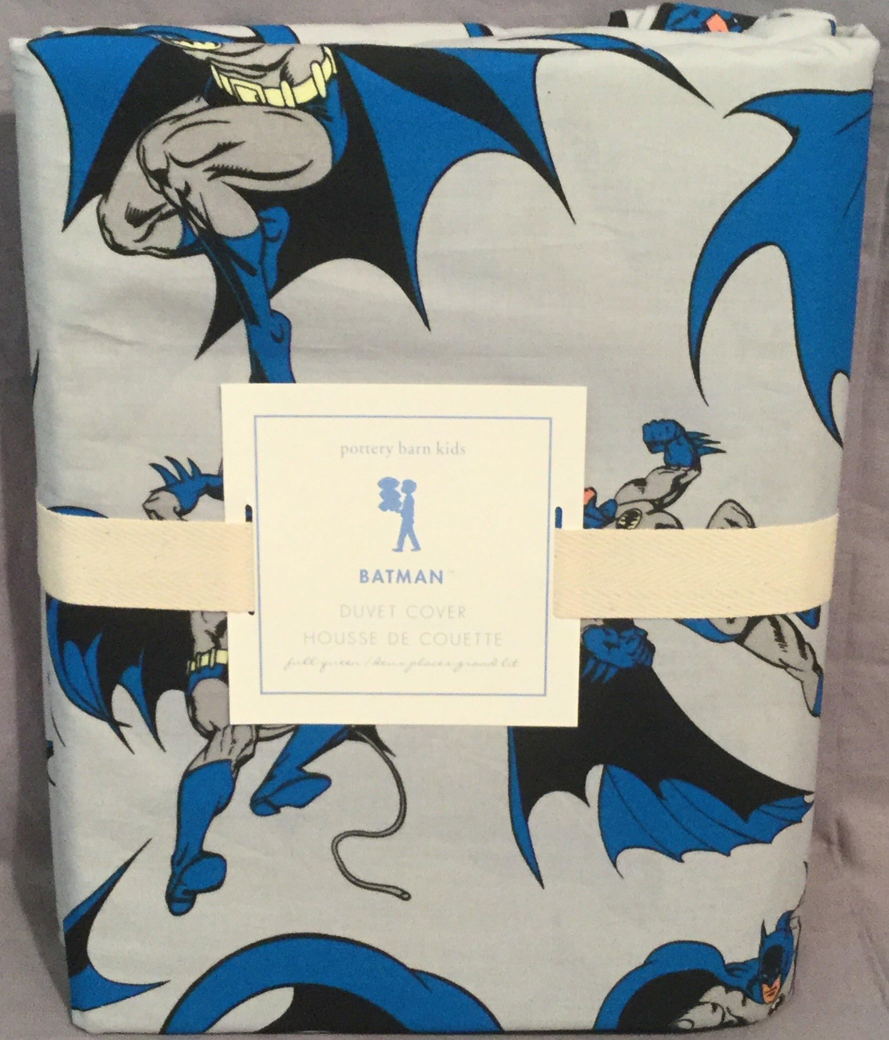 Pottery Barn Kids Batman Full/Queen Duvet Cover & 2 Shams