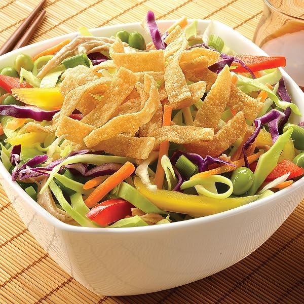 FRESH GOURMET AUTHENTIC WONTON STRIPS | 3.5 OUNCE, PACK OF 9 | LOW CARB | CRUNCHY SNACK AND SALAD TOPPER
