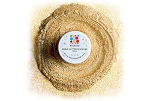 Blacksherbet Gold Edible Glitter for Drinks 5 Grams | KOSHER Certified | Drink Glitter and Dust for Cakes, Strawberries, Cupcakes, Chocolate & Cake Pops