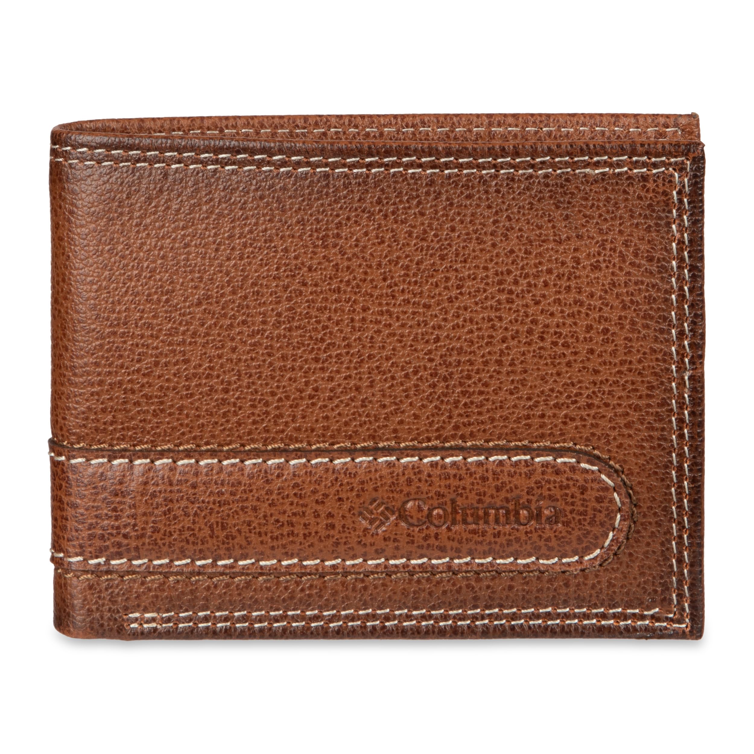 Columbia Men's Leather Slimfold Wallet with Coin Pocket, Tan, One Size Image