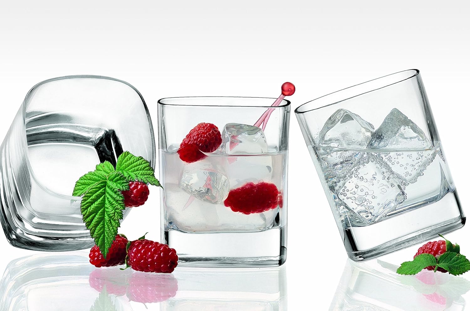Luigi Bormioli 9829.06 Strauss Square Base Tumblers 8oz / 230ml - Set of 6, Transparent/Green, 8 ounces - Image 5