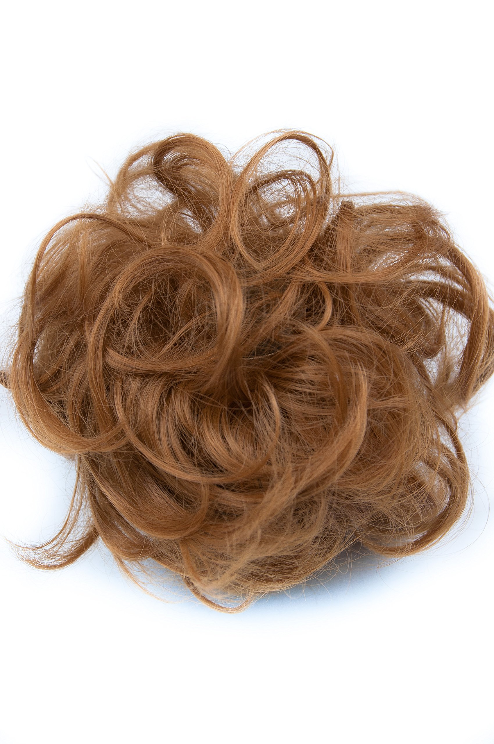 Miss20 Scrunchy Scrunchie Bun Up Do Hair Piece Hair Ribbon Ponytail Extensions Wavy Messy Bun (M25 ASH GOLDEN BROWN)