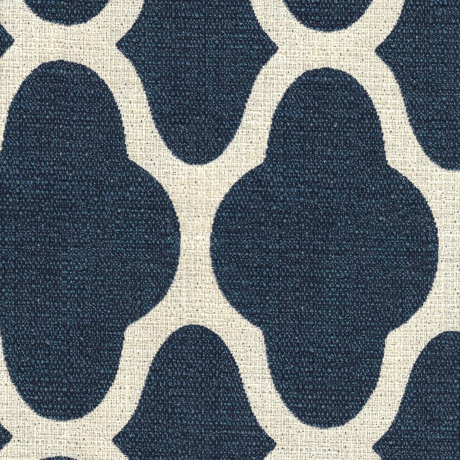 HomePop Parsons Classic Upholstered Accent Dining Chair, Set of 2, Navy and Cream Geometric - - Chairs