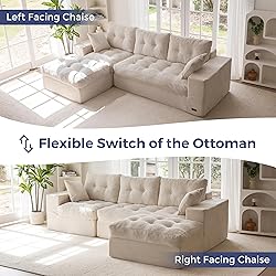 MAXYOYO L-Shaped Sectional Sofa with Convertible