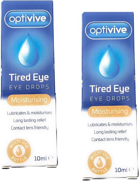 2 Pack Optivive Tired Eye Drops 2 x 10ml Moisturising Eye Drops