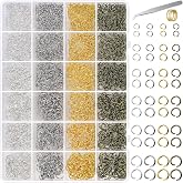 2840 Pieces Jump Rings for Jewelry Making, Shynek Open Jump Rings for Jewelry Making Supplies, Crafts and Keychains(4mm 5mm 6mm 7mm 8mm 10mm)