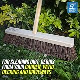 TDBS 18in Outdoor Garden Broom with Wooden Handle and Bassine Bristles view 2