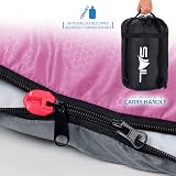 SAIL 3 Season Sleeping Bag for Kids & Adults Lightweight 250GSM Pink XL view 5