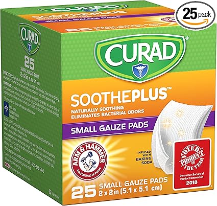 Amazon Com Curad Sootheplus Small Gauze Pads 25 Count Health Personal Care