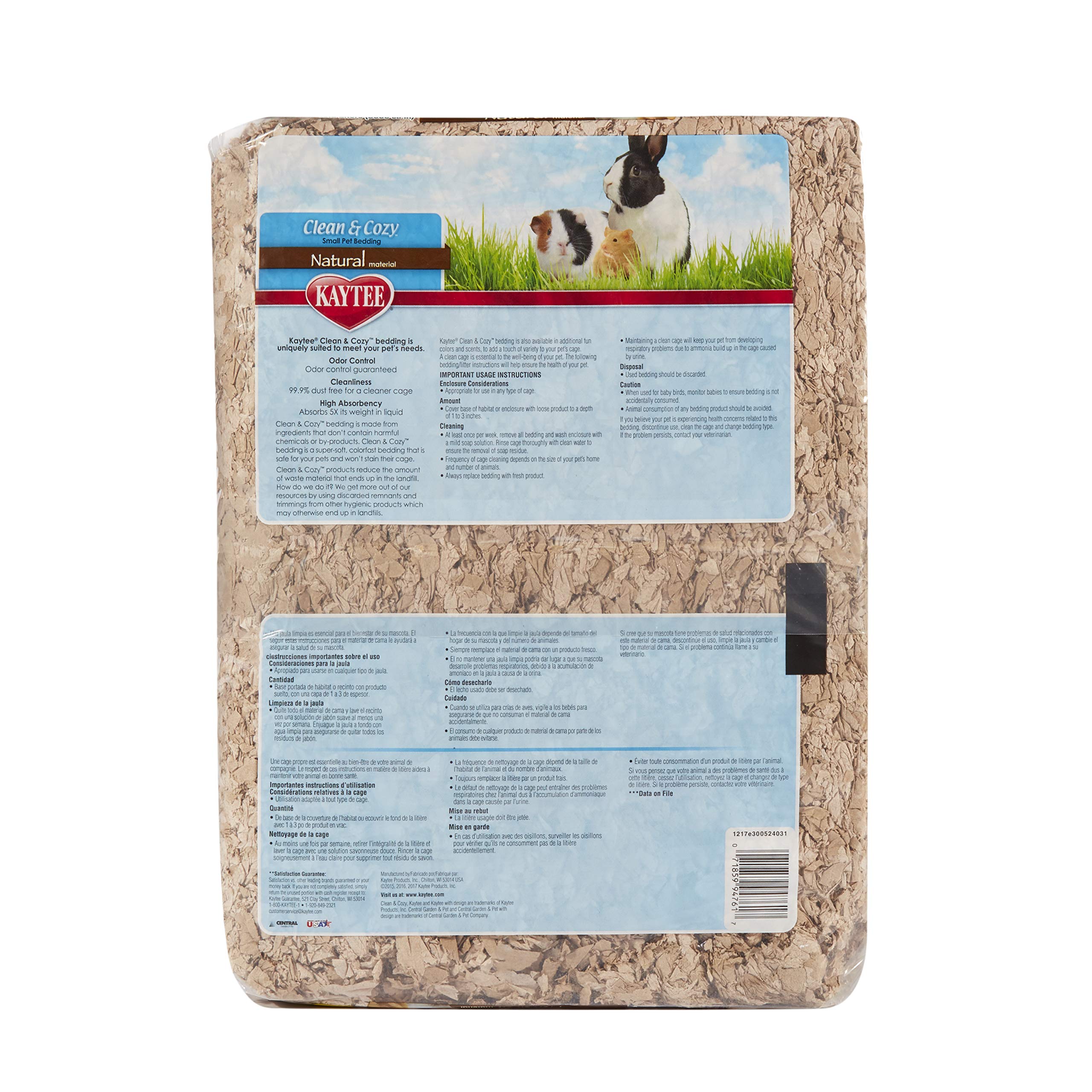 Kaytee Clean & Cozy Natural Small Animal Bedding, 12.3L (750 cu in