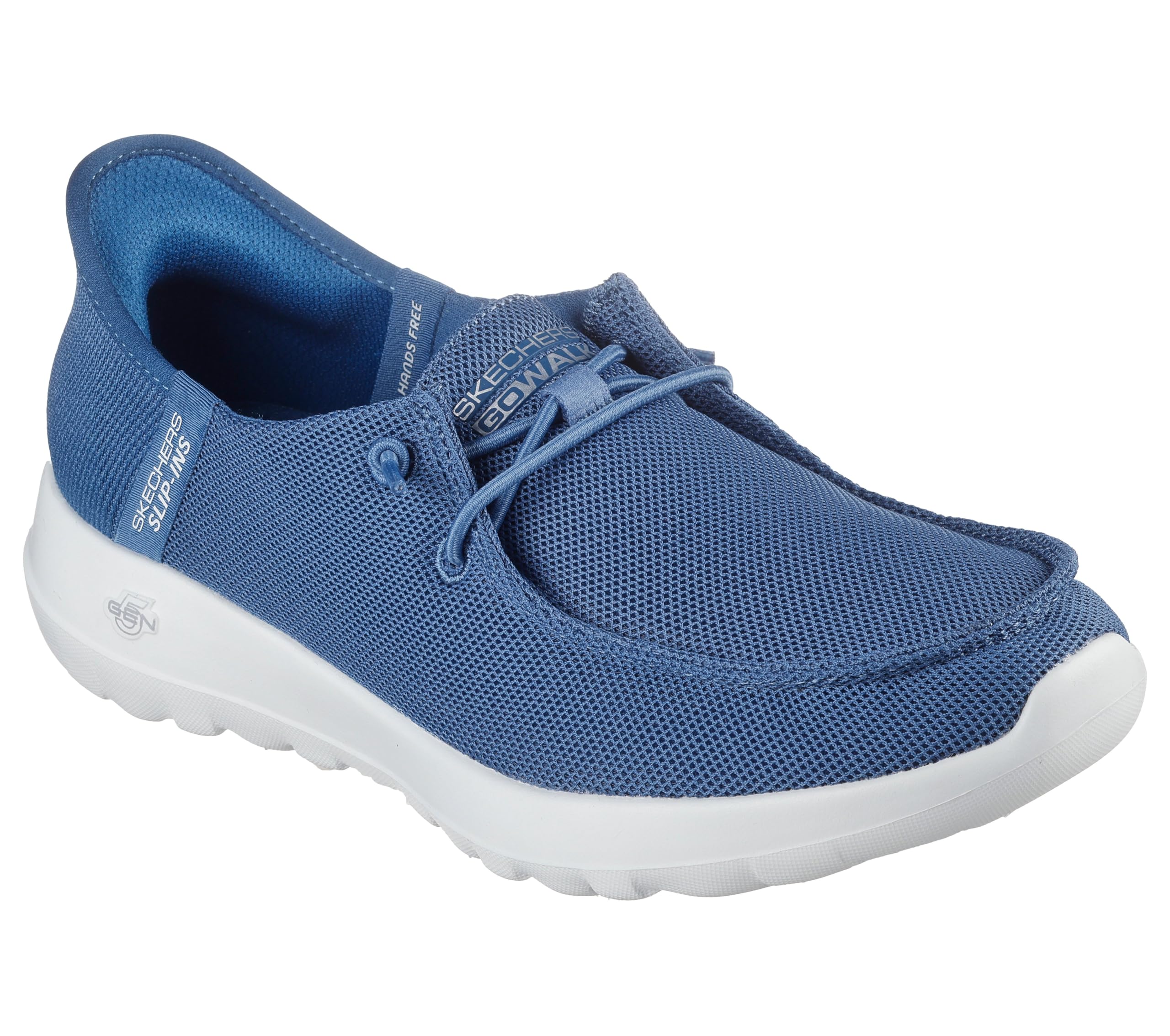 Skechers Women's Hands Free Slip-ins Go Walk Joy Moc Toe Casual Shoe Boat, Blue, 5.5 Image Skechers Women's Hands Free Slip-ins Go Walk Joy Moc Toe Casual Shoe Boat, Blue, 5.5 Image