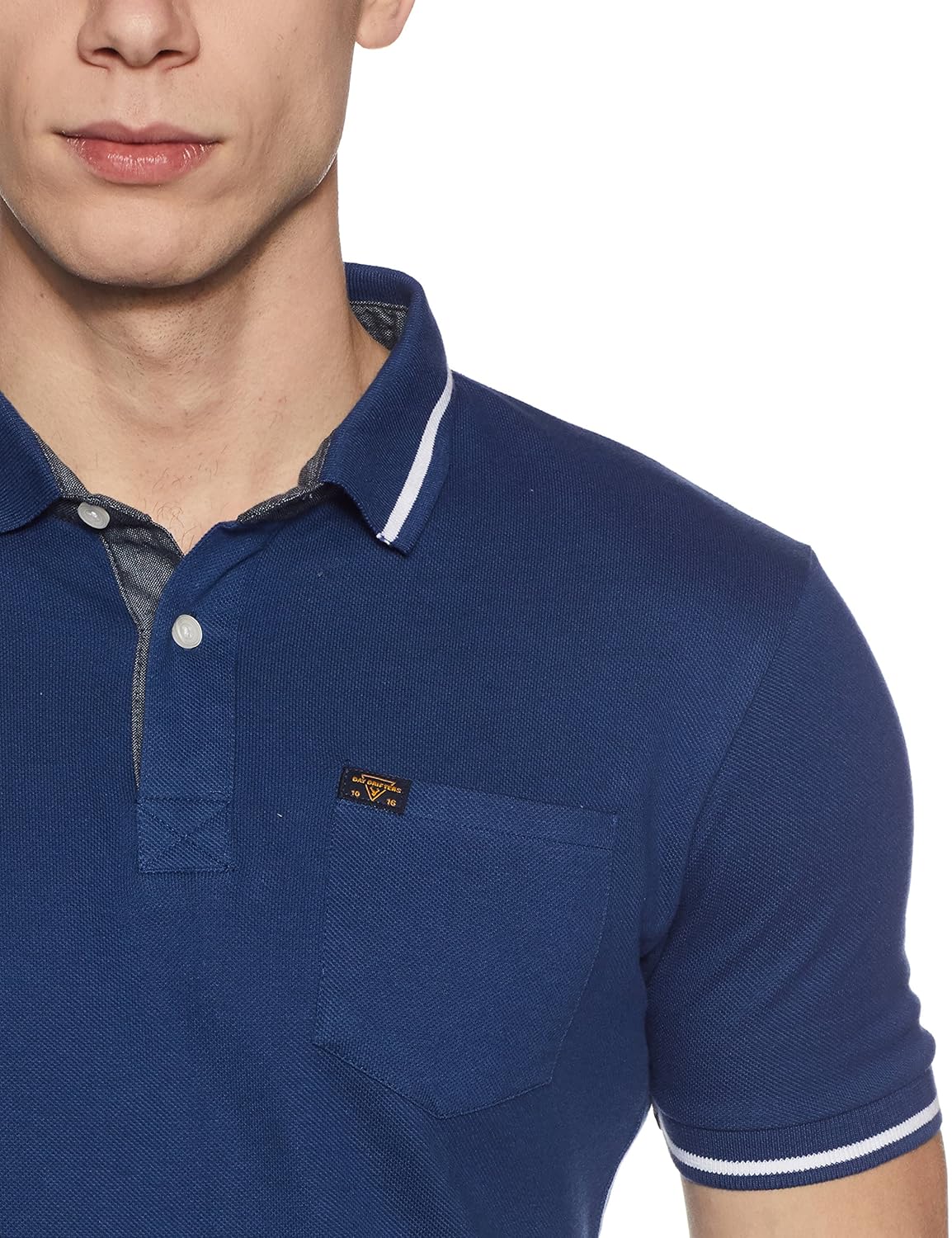 symbol amazon brand men's stylized cotton polo t-shirt