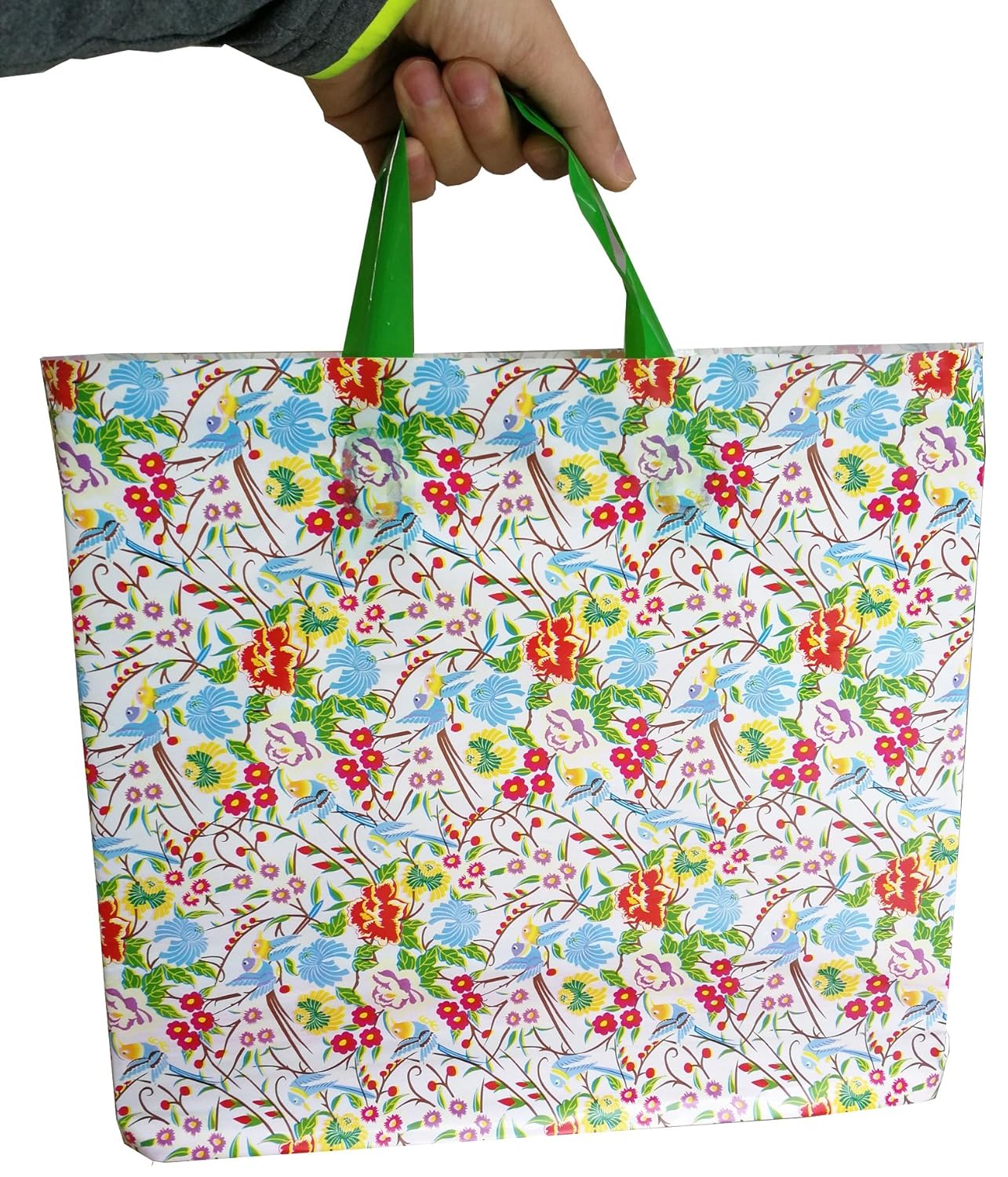 50Pcs Merchandise Bags with Handles with Bottom Gusset