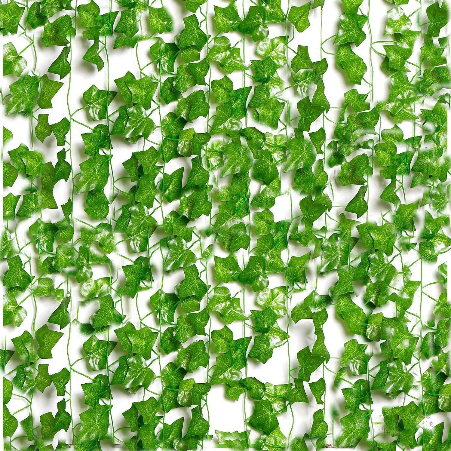 Artificial Ivy, Fake Vines, Ivy Garlands Artificial, Hanging Vine, Bedroom Decor (231ft - Pack of 30), Fake Ivy, Fence Screening, Vines, Green Leaves Fake Plants for Wedding Home Decoration Room Decor
