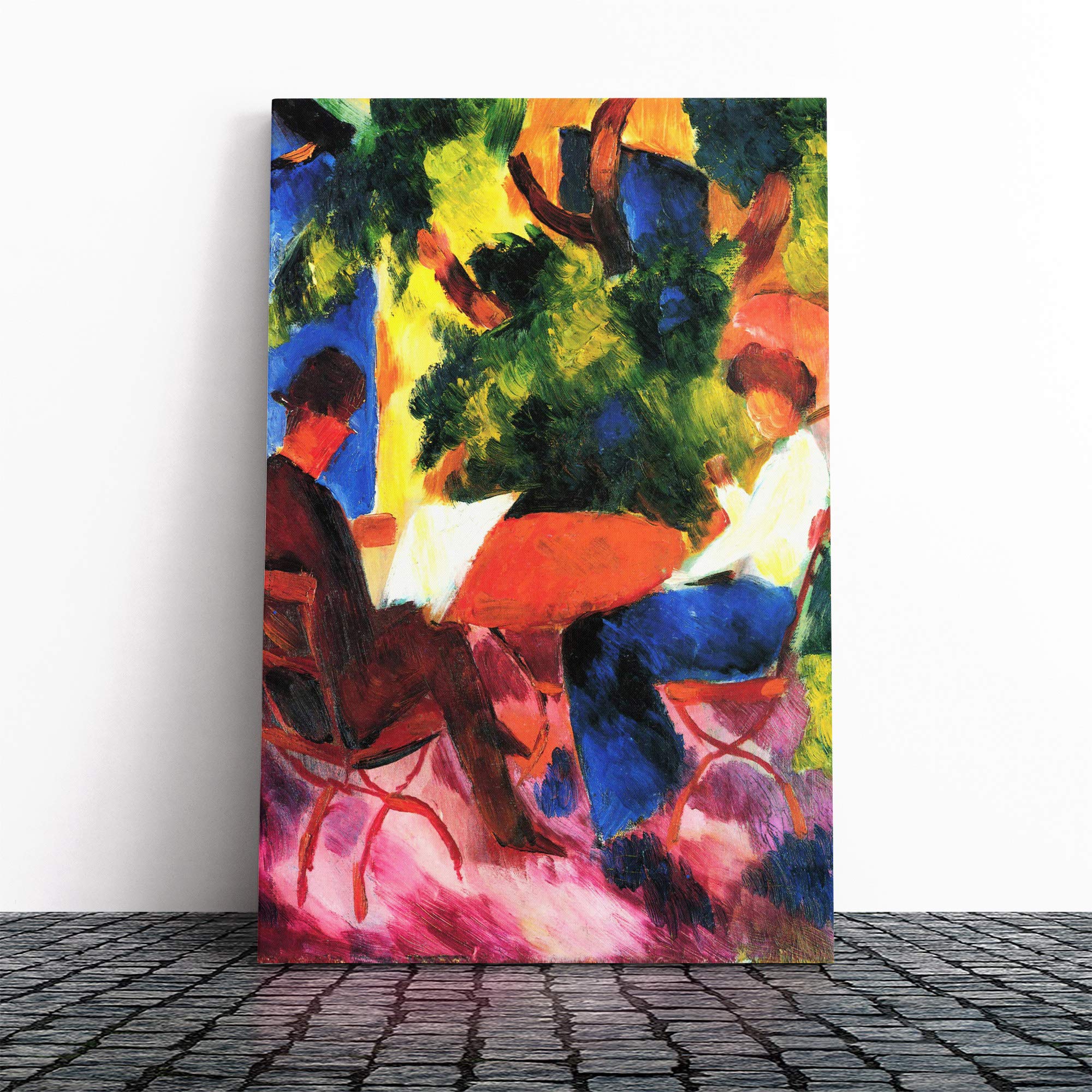 August Macke at The Garden Table Canvas Print | Gallery Wrapped 30mm Frame Wall Art | 20x14 inches | Ready to Hang | Modern Floral Picture | Living Room Bedroom Lounge Office
