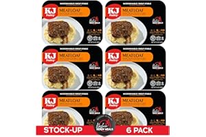 KJ Poultry Kosher Ready Meals - Meatloaf & Mashed Potato, MRE Meals Ready to Eat (6 Pack) Prepared Entree Fully Cooked, Shelf Stable Microwave Dinner Travel, Military, Camping, Emergency Survival