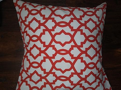 Amazon Com Euro Pillow Red And White Trellis Pillow Cover Large