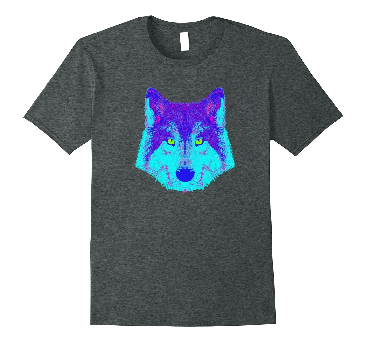 EDM Electronic Dance Music Techno Neon Wolf Goa Rave T-Shirt-ANZ