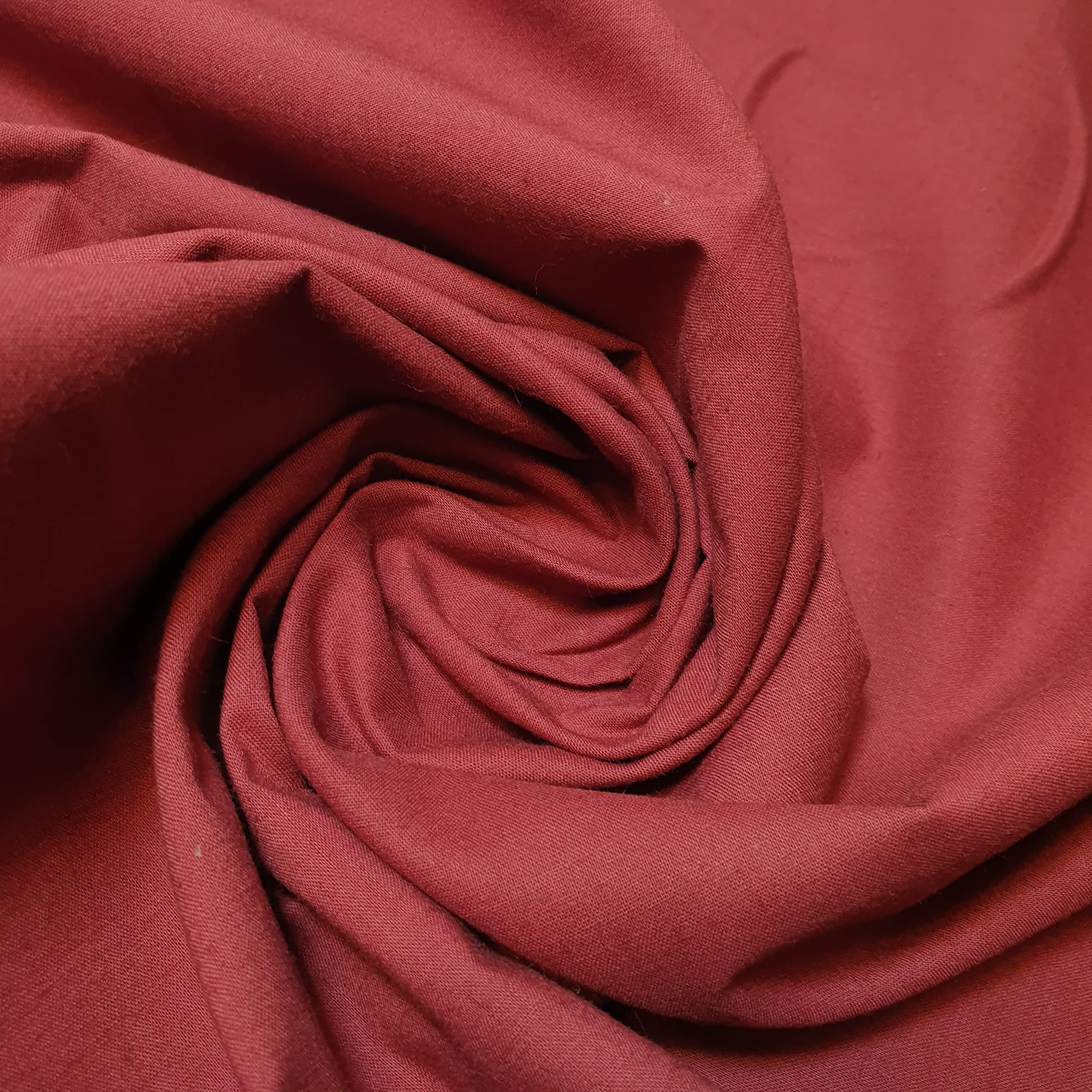 Plain 100% Cotton Egyptian Cambric Poplin Craft Soft Dress Material Fabric 44" (5 Meter, Maroon)