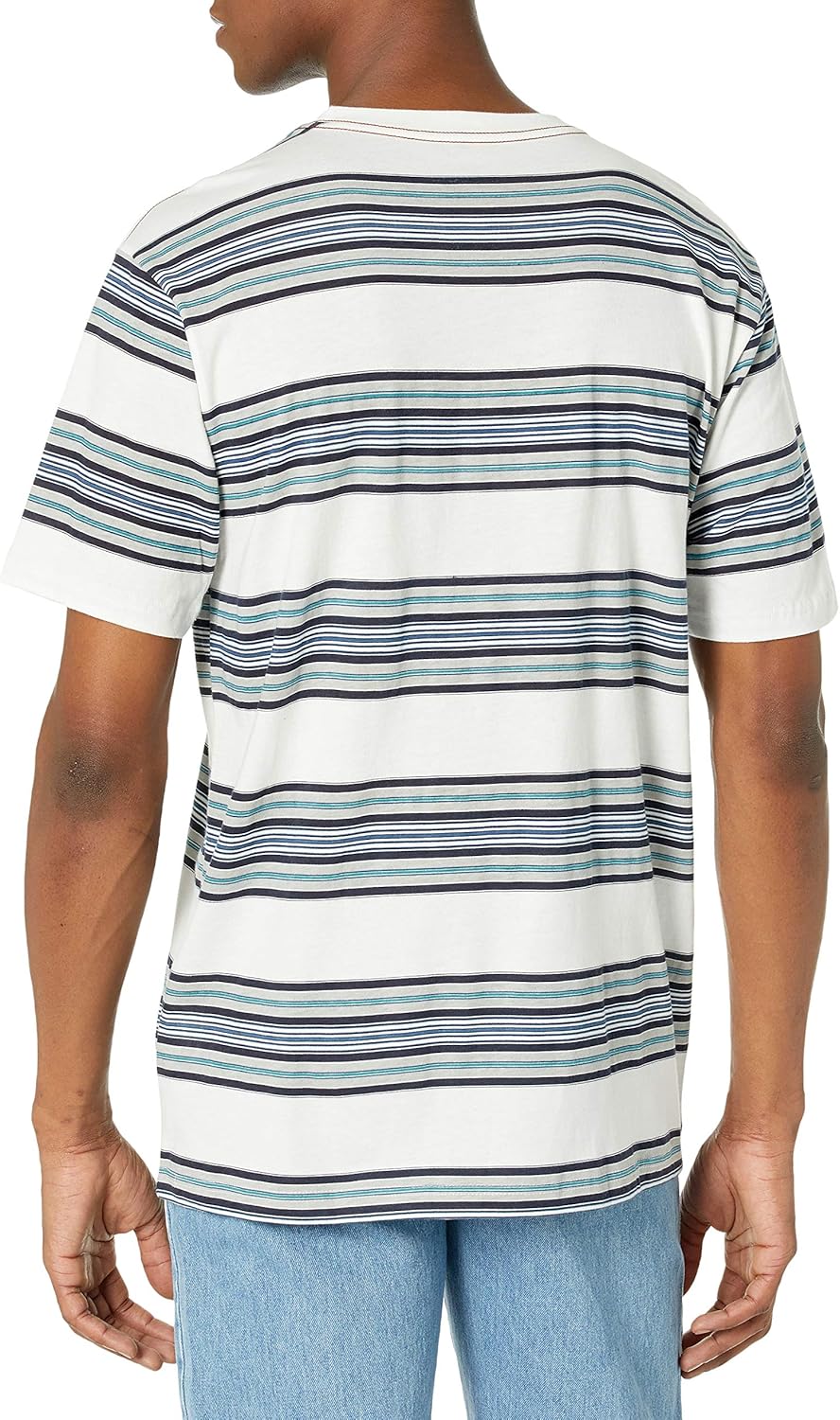 RVCA Men's Take Stripe Short Sleeve Crew Neck Pocket T-Shirt: Clothing