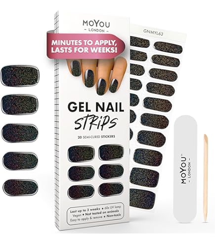 Amazon.com: MOYOU LONDON Semi Cured Gel Nail Strips - 20 Pcs