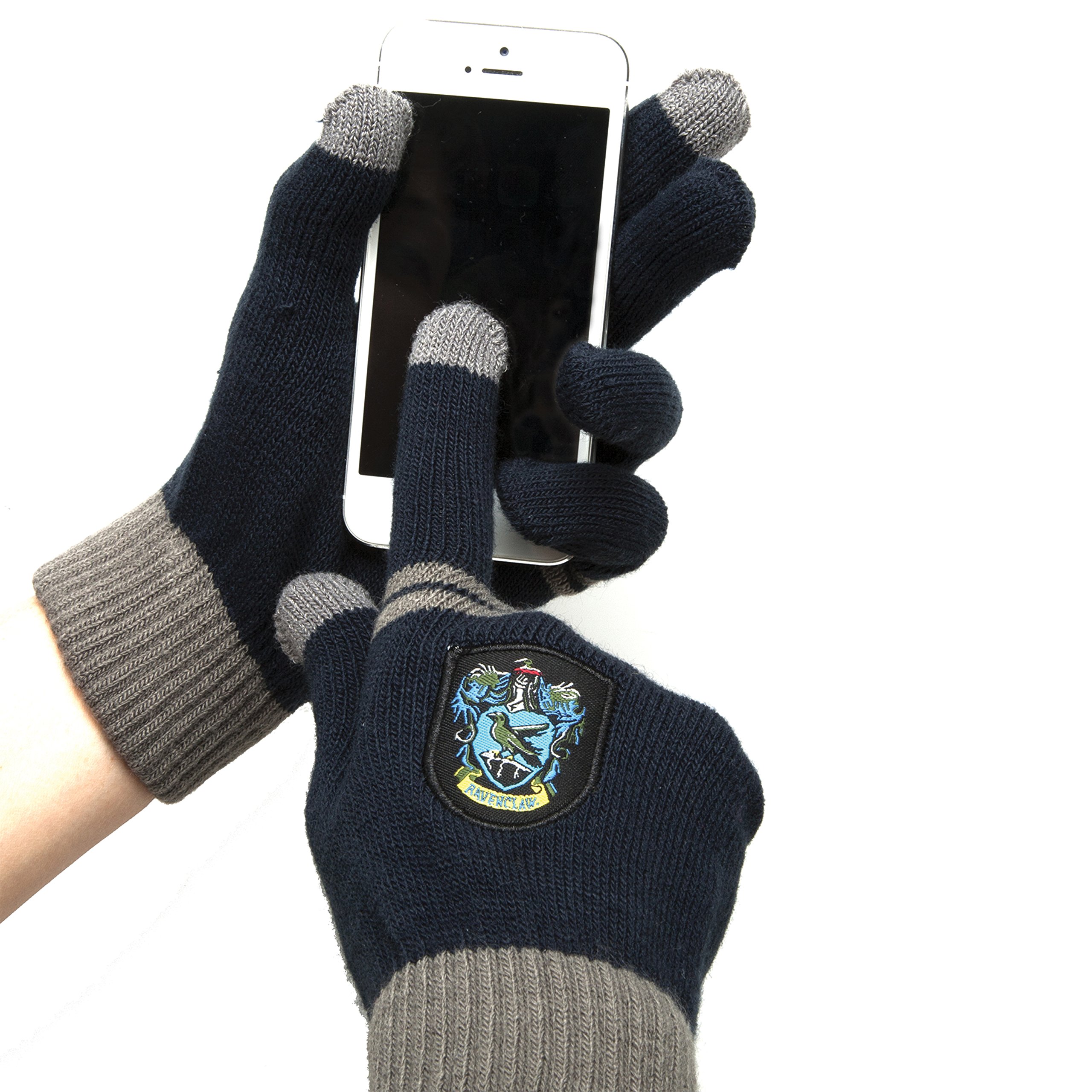 Cinereplicas - Harry Potter - Gloves - Magic Touchscreen - Officially Licensed - Adult - Ravenclaw - Blue & Grey