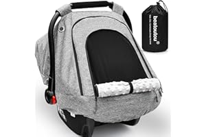 beatoutou Baby Car Seat Cover,Patented Waterproof Baby Carseat Cover for Boys & Girls,Infant Car Seat Cover Canopy for Girls,Windproof Car Seat Canopy for Boys, Keeps Babies Warm and Cozy (Gray)