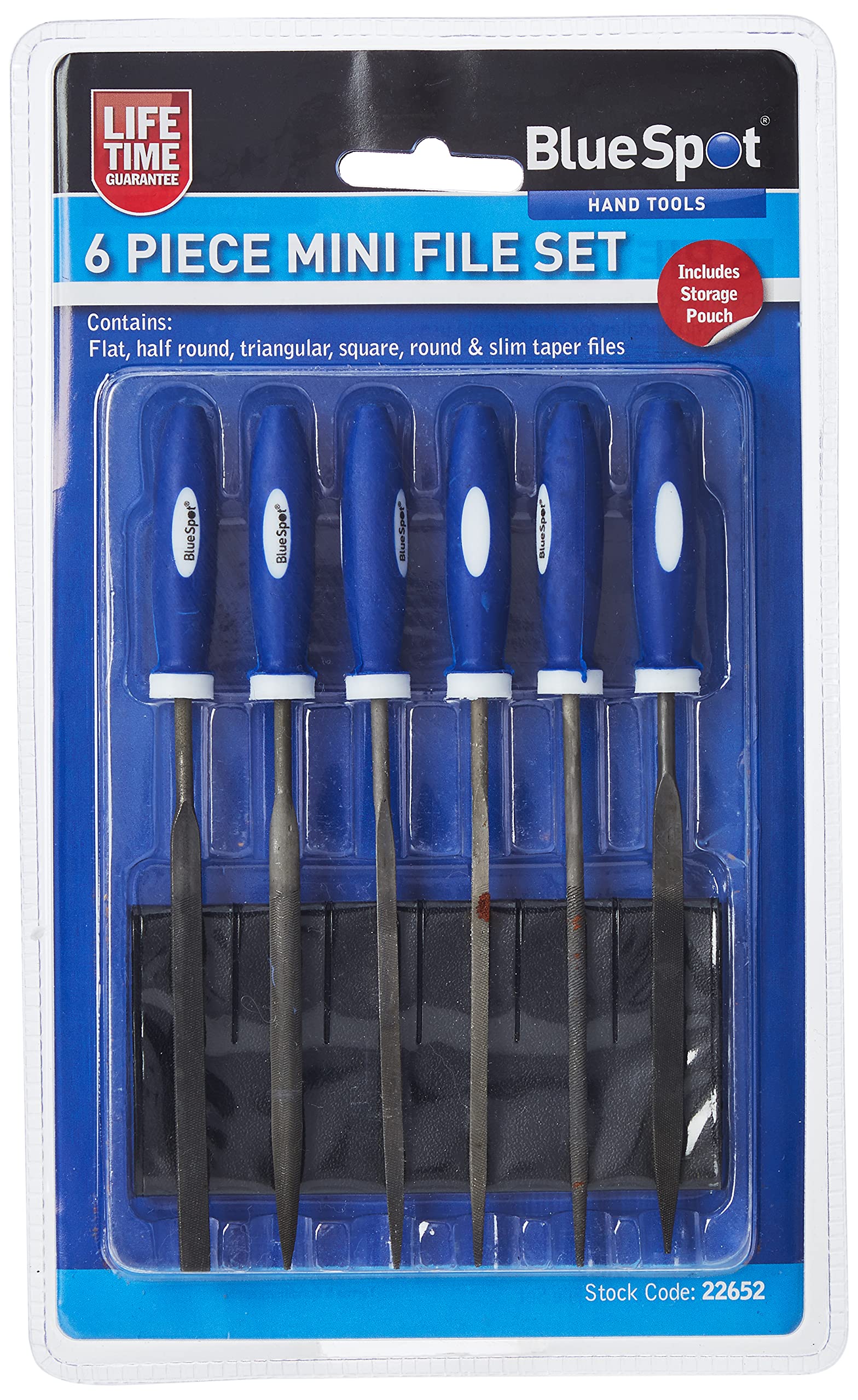 Blue Spot 6pc Mini File Set with Pouch