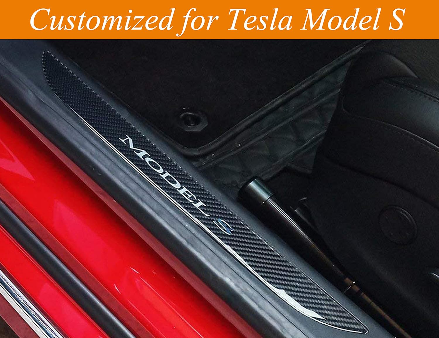 Topfit New Carbon Fiber Inside Door Sills 4pcs For Tesla