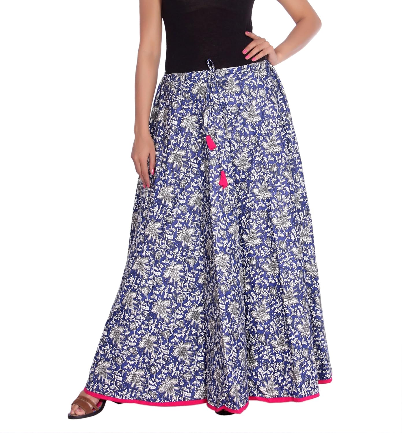 kastiel printed women's regular blue skirt