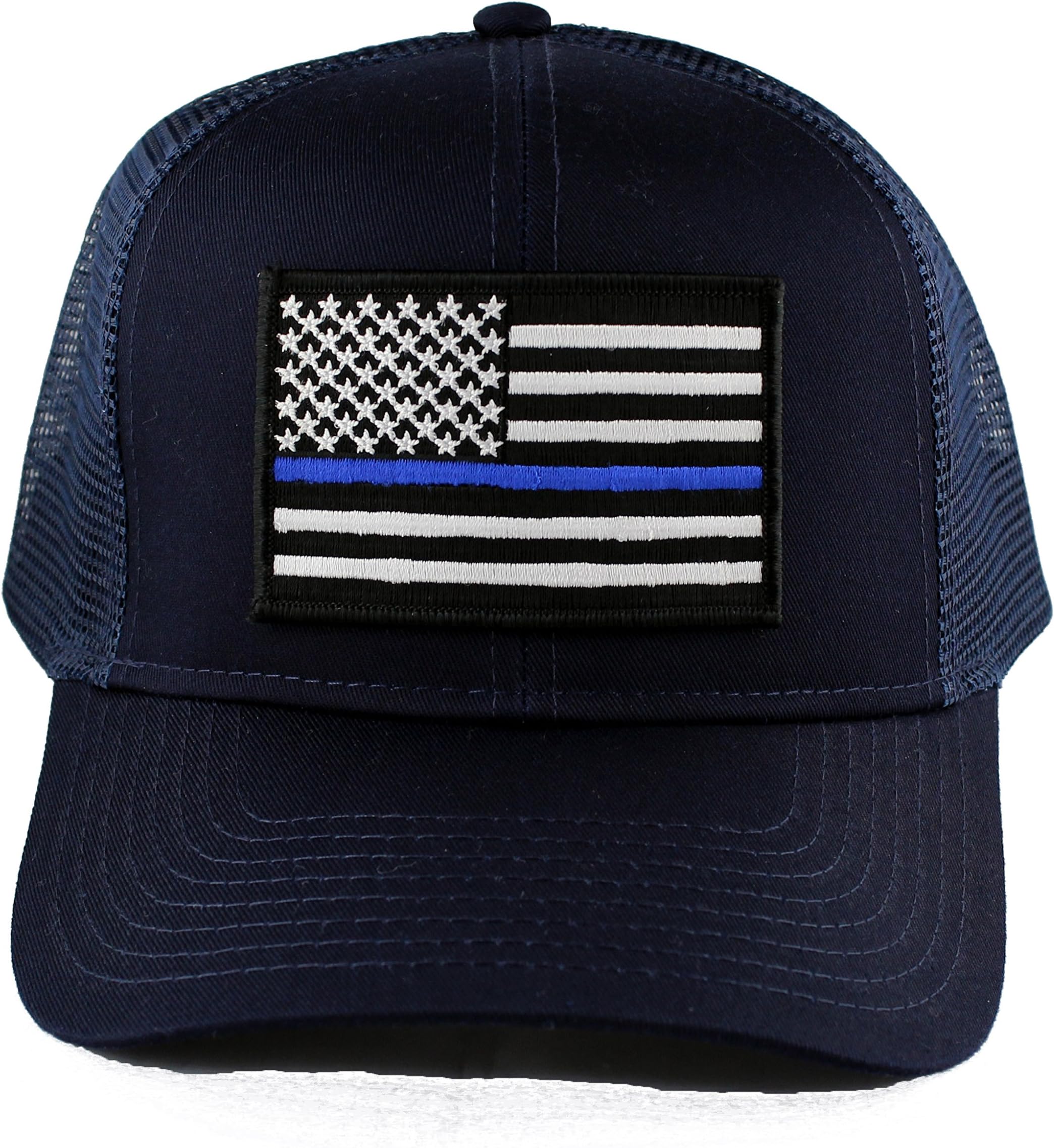 Thin Blue Line Police Embroidered Iron on Patch Snapback Trucker Cap