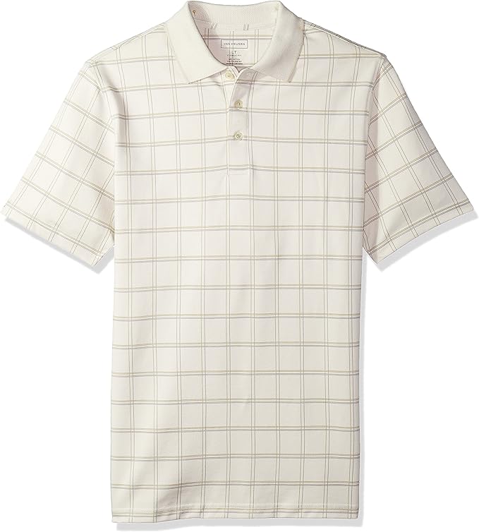 Van Heusen Men's Big and Tallprinted Windowpane Short Sleeve Polo Shirt