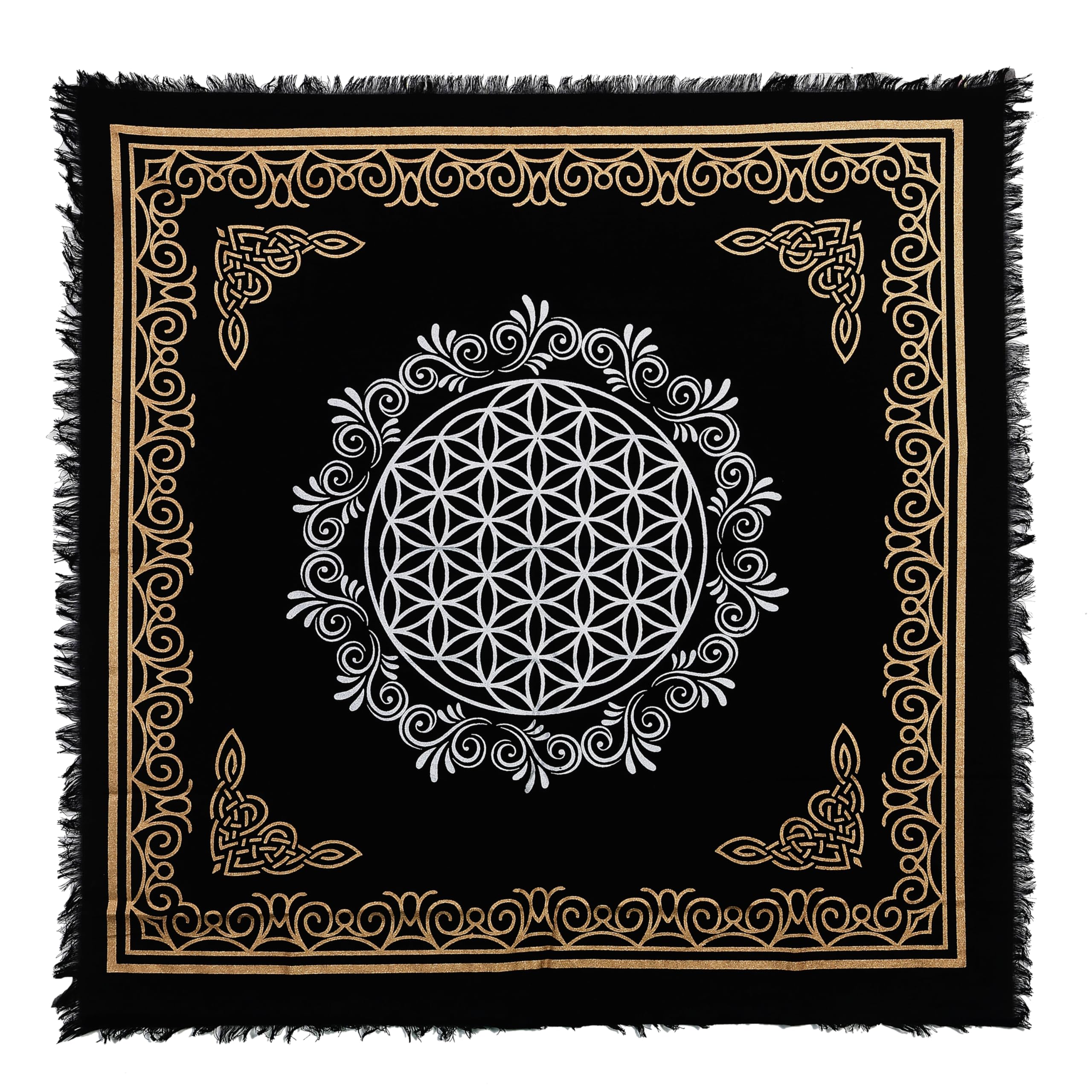 Indian Consigners Altar Cloth Witchraft Witchery Tablecloth Alter Square Flower Of Life Table Cover Spiritual Spell Witch Tarot Spread