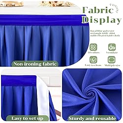 Partisky Royal Blue Polyester Table Skirt for