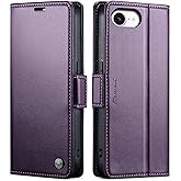 QLTYPRI Wallet Case for iPhone 16e, Premium PU Leather Magnetic Flip Folio Case with RFID Blocking Credit Card Slots Kickstand Shockproof Protective Phone Cover - Purple