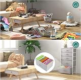 YITAHOME 5-Drawer Chest Organizer Non-Woven Fabric Grey White Metal Frame view 4