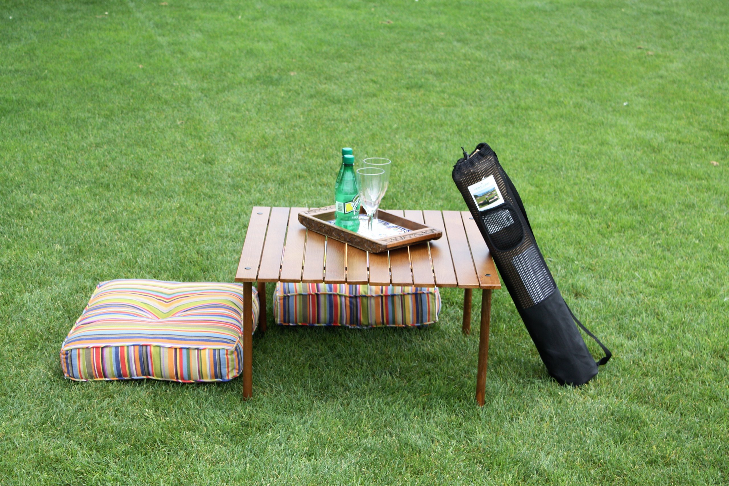 Table in a Bag W2716 Original Low Wood Portable Table with Carrying Bag, Brown Buy Online in