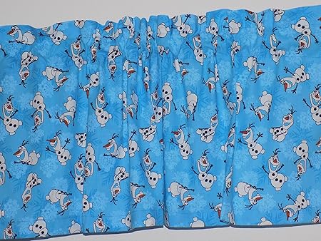 Amazon.com: Handmade Disney Olaf de Frozen muñecos de nieve copo de nieve azul cortina de ventana cenefa: Home \u0026 Kitchen